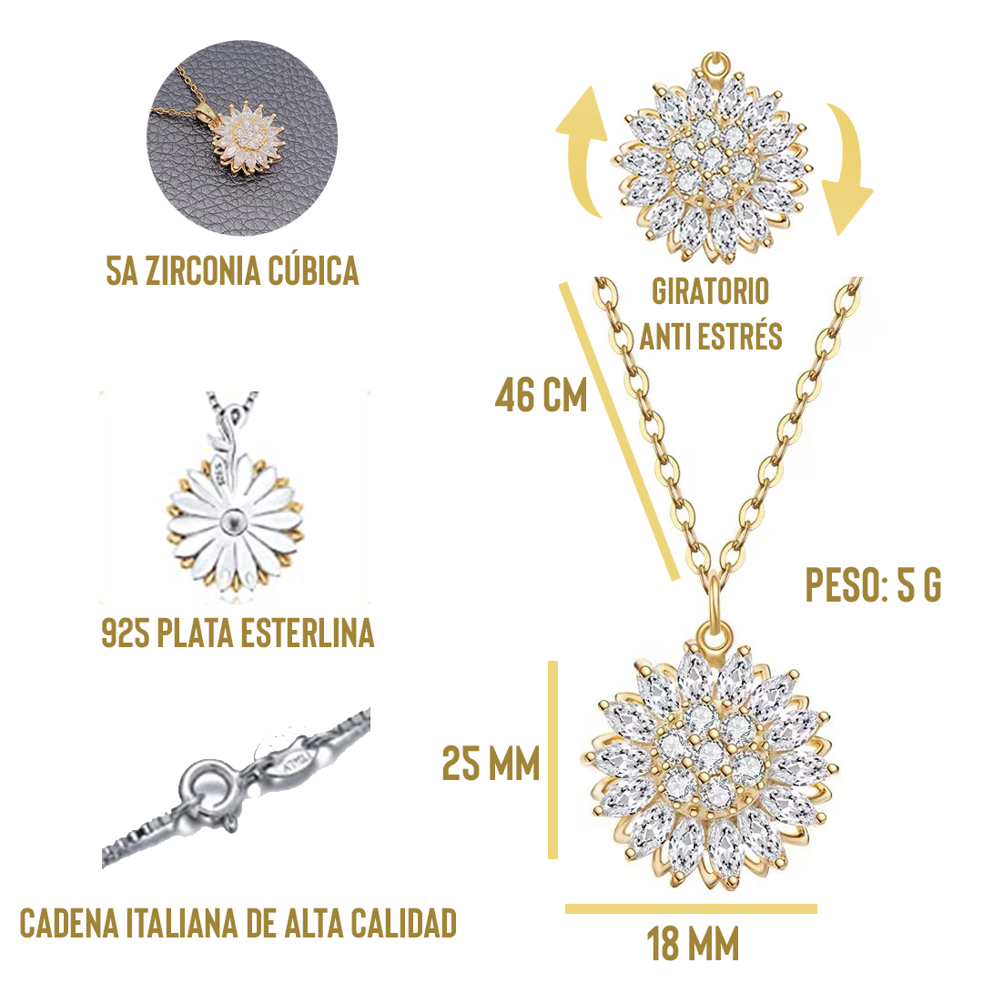 Collar Giratorio Girasol Dorado